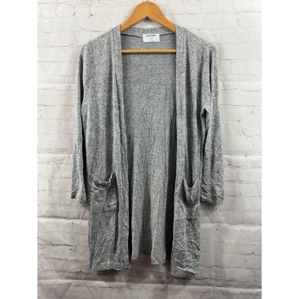 Old Navy Size Large Gray Open Front Cardigan Sweater Top Women Stylish Pockets